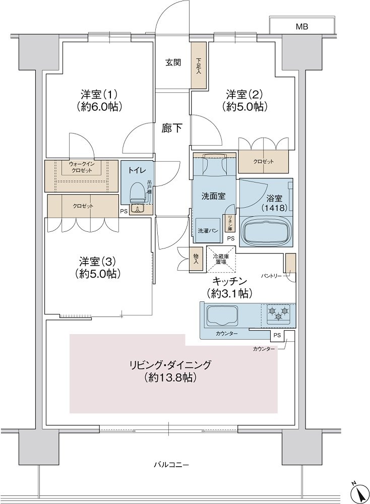 ジェイグラン羽衣 間取り M type