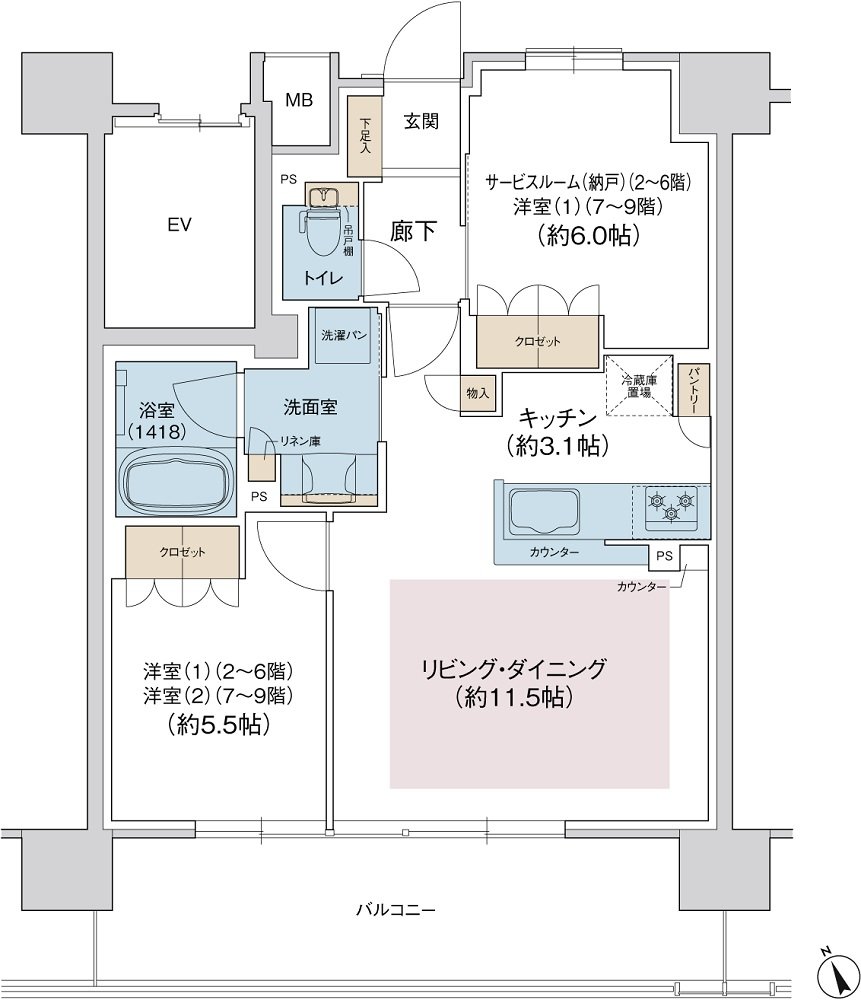 ジェイグラン羽衣 間取り R type