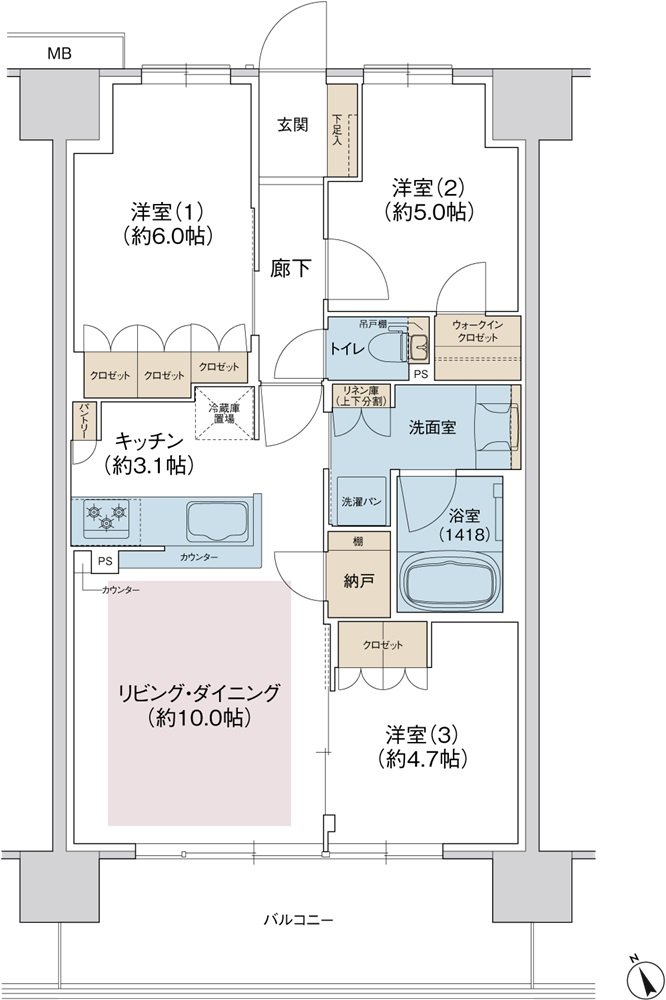 ジェイグラン羽衣 間取り J type