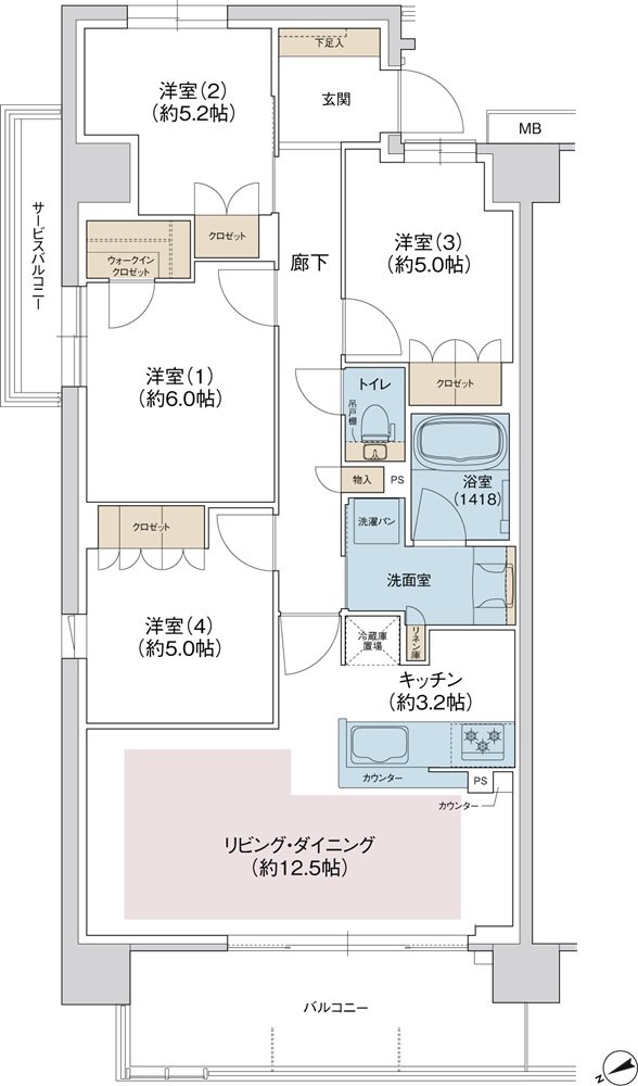 ジェイグラン羽衣 間取り A type