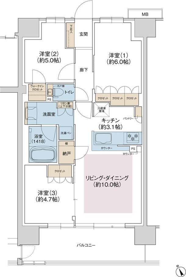 ジェイグラン羽衣 間取り I type