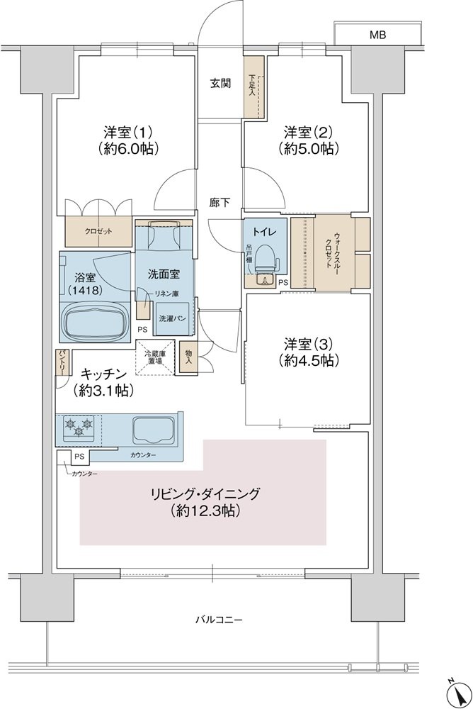ジェイグラン羽衣 間取り K type