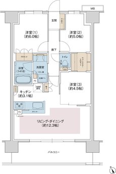 ジェイグラン羽衣 間取り K type