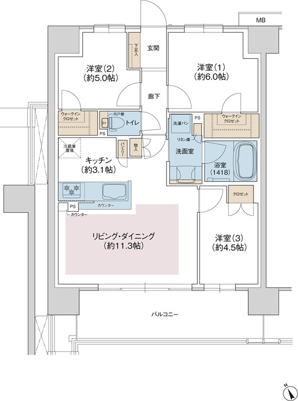 ジェイグラン羽衣 間取り O type