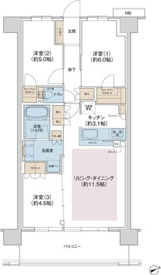 ジェイグラン羽衣 間取り U type