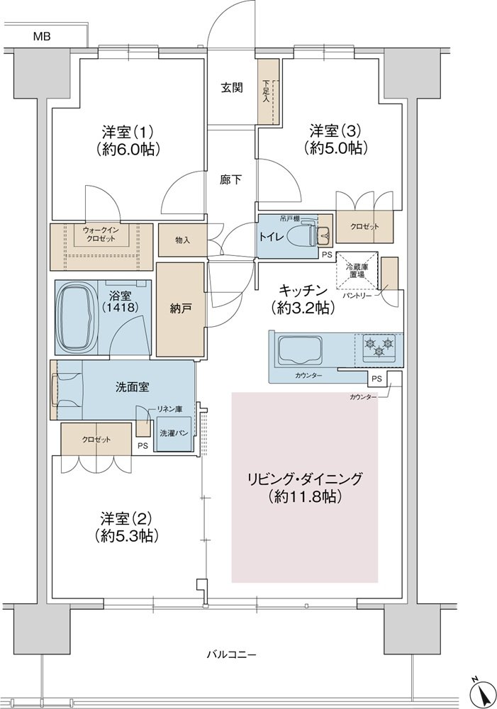 ジェイグラン羽衣 間取り L type