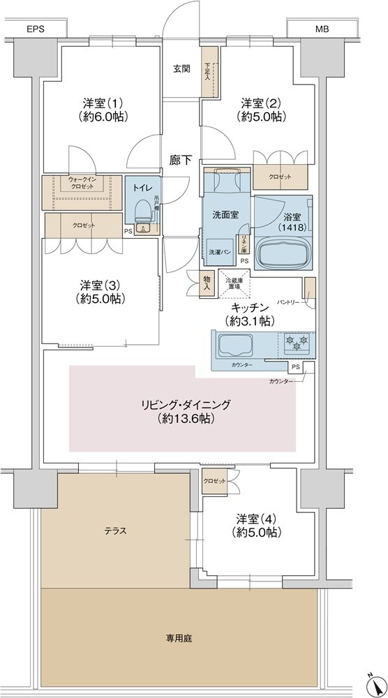 ジェイグラン羽衣 間取り Mg type