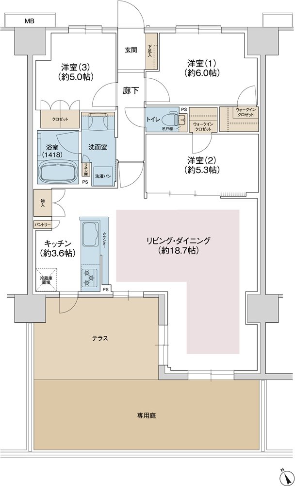 ジェイグラン羽衣 間取り Pg type