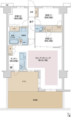 ジェイグラン羽衣 間取り Pg type