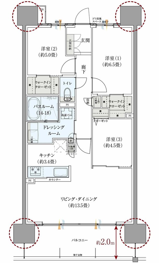 サーパス元今泉スクエアガーデン 間取り Dタイプ