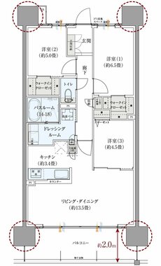 サーパス元今泉スクエアガーデン 間取り Dタイプ