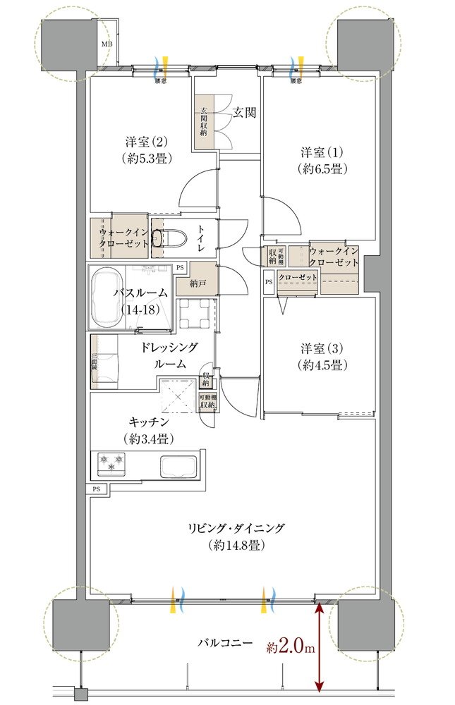 サーパス元今泉スクエアガーデン 間取り Eタイプ
