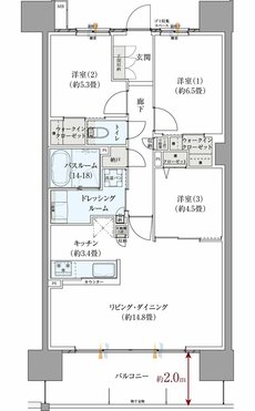 サーパス元今泉スクエアガーデン 間取り Eタイプ