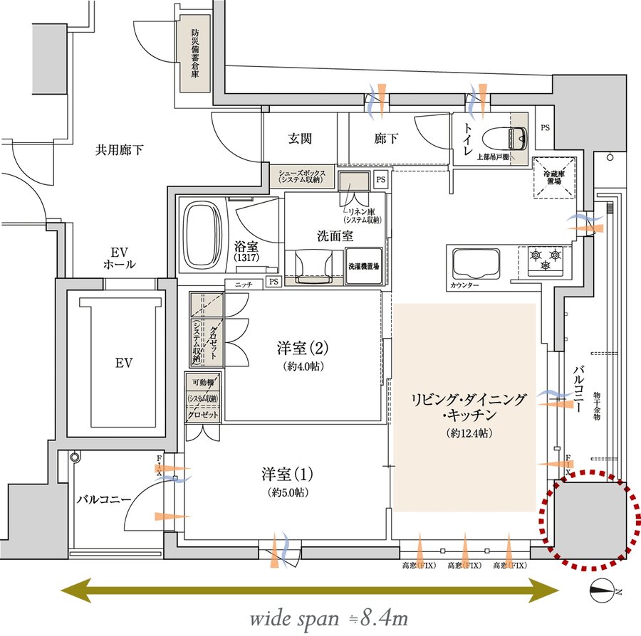 レ・ジェイド名古屋丸の内 間取り C type BASIC PLAN