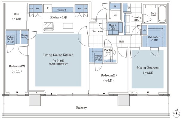 パークタワー渋谷笹塚 間取り P-107Cタイプ