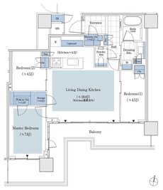 パークタワー渋谷笹塚 間取り 76Bタイプ