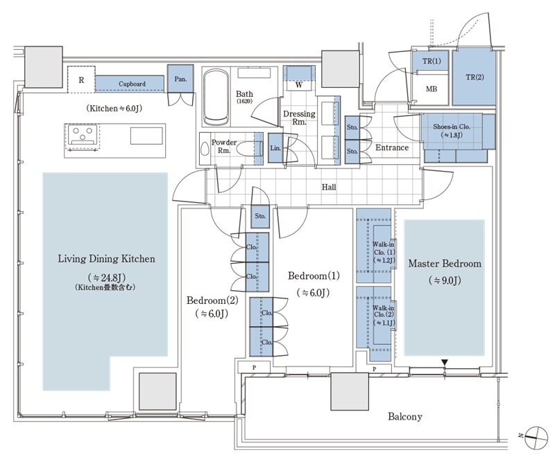 パークタワー渋谷笹塚 間取り P-108Aタイプ