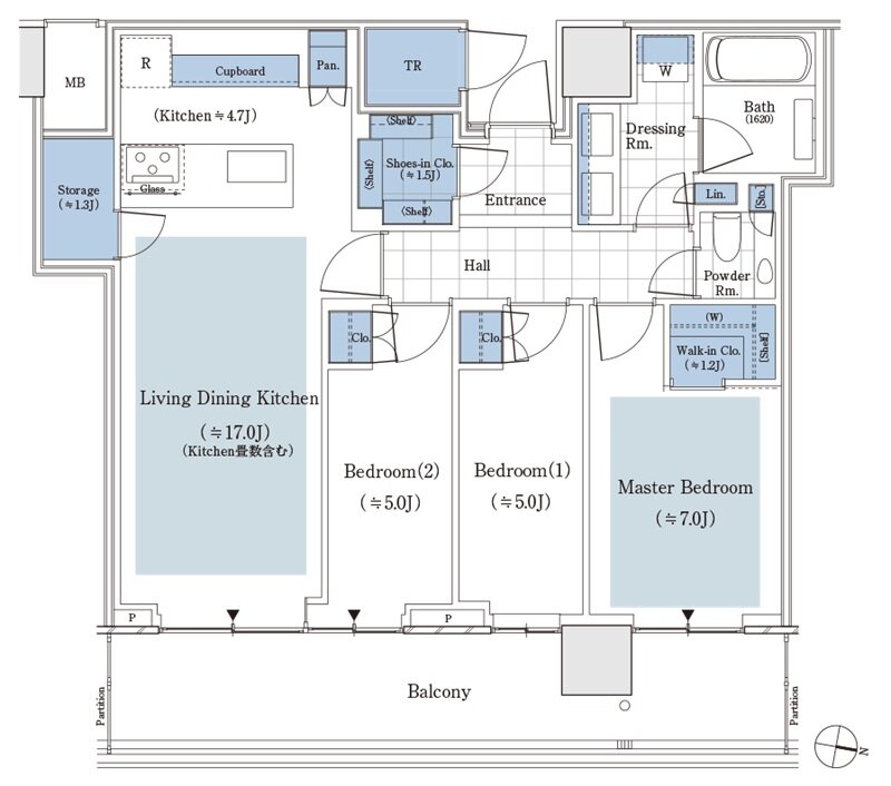パークタワー渋谷笹塚 間取り P-83Dタイプ