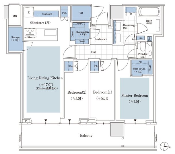 パークタワー渋谷笹塚 間取り P-83Dタイプ