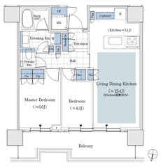 パークタワー渋谷笹塚 間取り 58Bbタイプ