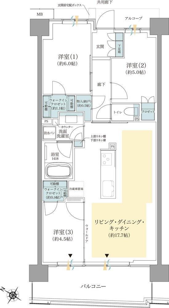 ジオ板橋浮間舟渡 間取り B12タイプ(3期5次)