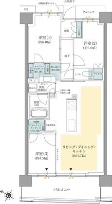 ジオ板橋浮間舟渡 間取り B12タイプ(3期5次)