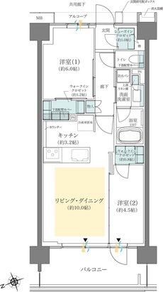 ジオ板橋浮間舟渡 間取り H2タイプ(3期5次)