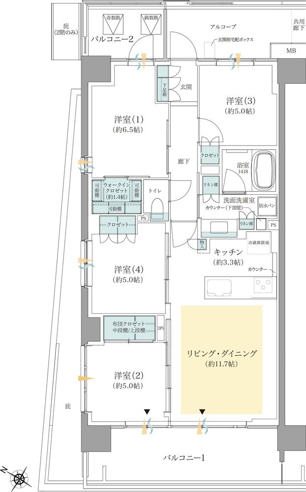 ジオ板橋浮間舟渡 間取り B1タイプ(先着順)