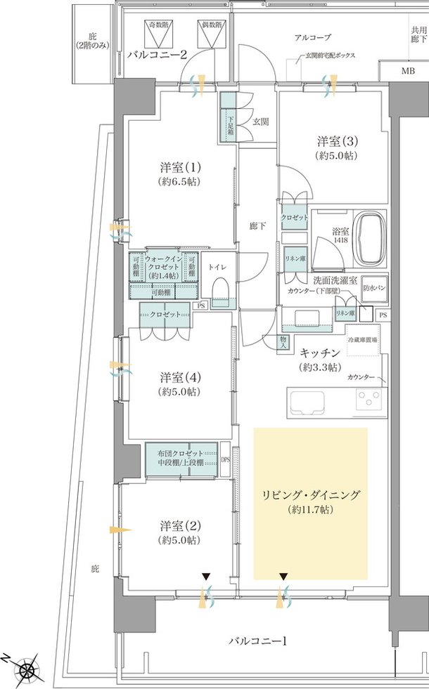 ジオ板橋浮間舟渡 間取り B1タイプ（3期2次）