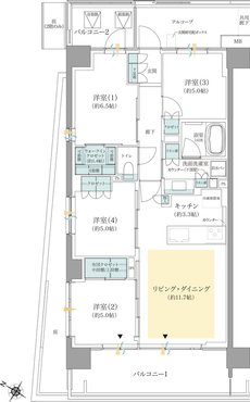 ジオ板橋浮間舟渡 間取り B1タイプ（3期2次）