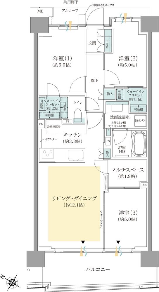 ジオ板橋浮間舟渡 間取り C2タイプ(4期1次)