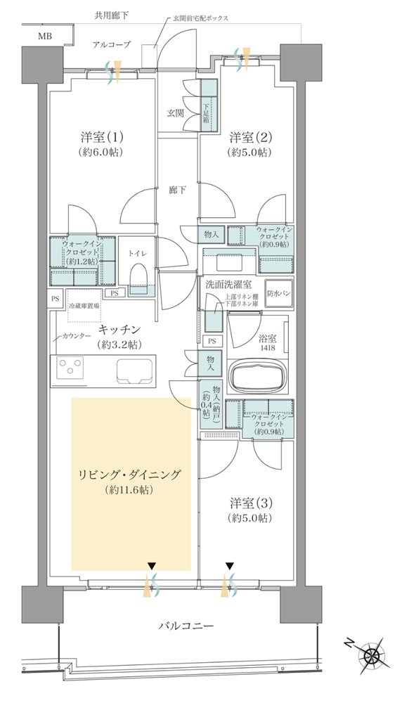 ジオ板橋浮間舟渡 間取り C4タイプ(3期5次)