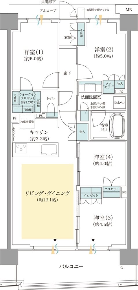 ジオ板橋浮間舟渡 間取り C13タイプ(先着順)