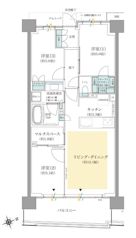 ジオ板橋浮間舟渡 間取り D7タイプ