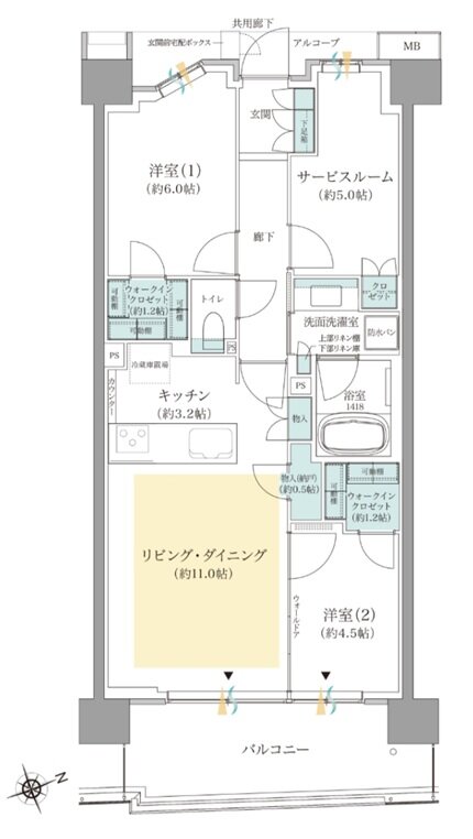 ジオ板橋浮間舟渡 間取り E7タイプ
