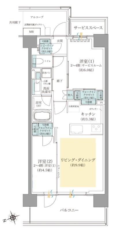 ジオ板橋浮間舟渡 間取り H7タイプ