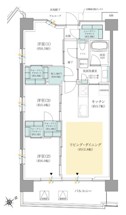 ジオ板橋浮間舟渡 間取り D1タイプ