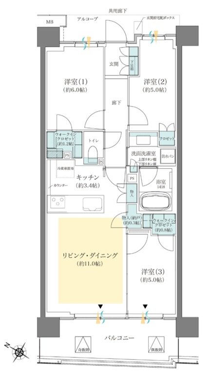 ジオ板橋浮間舟渡 間取り B4タイプ