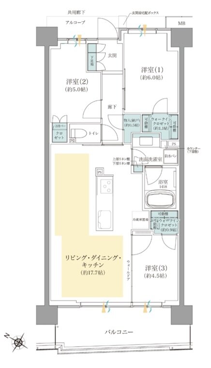 ジオ板橋浮間舟渡 間取り C7タイプ(先着順)