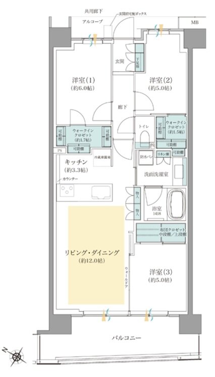 ジオ板橋浮間舟渡 間取り C1タイプ