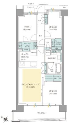 ジオ板橋浮間舟渡 間取り C1タイプ