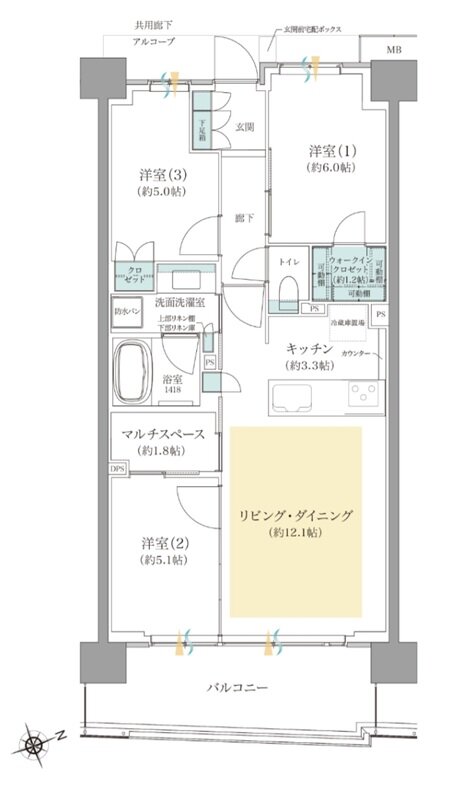 ジオ板橋浮間舟渡 間取り D3タイプ