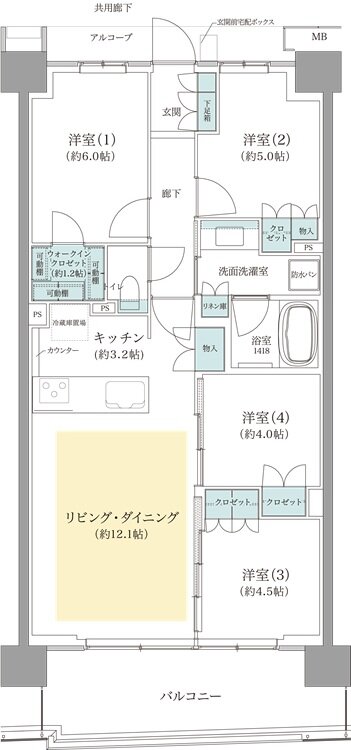 ジオ板橋浮間舟渡 間取り C9タイプ（先着順）