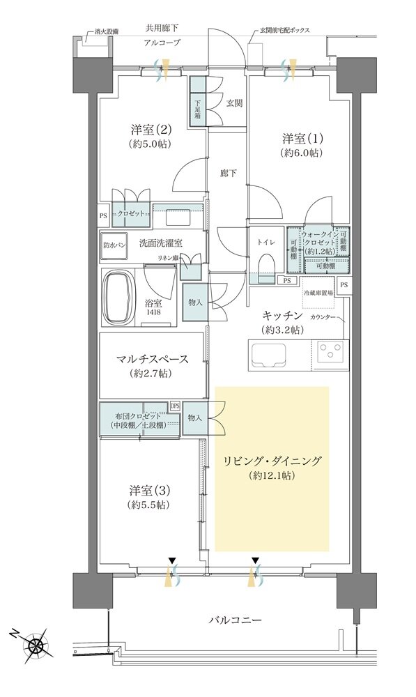 ジオ板橋浮間舟渡 間取り C15タイプ（先着順）