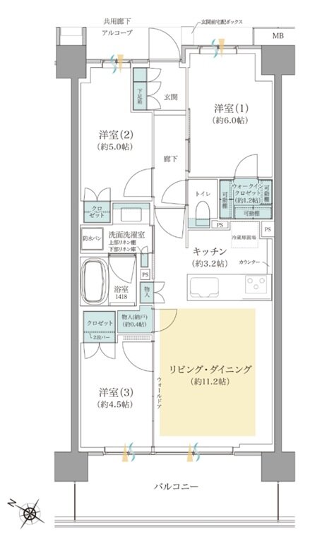 ジオ板橋浮間舟渡 間取り G8タイプ