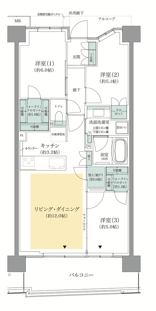 ジオ板橋浮間舟渡 間取り E4タイプ