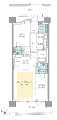 ジオ板橋浮間舟渡 間取り C11タイプ