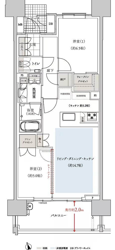 マストスクエア千種神田町 間取り Bタイプ