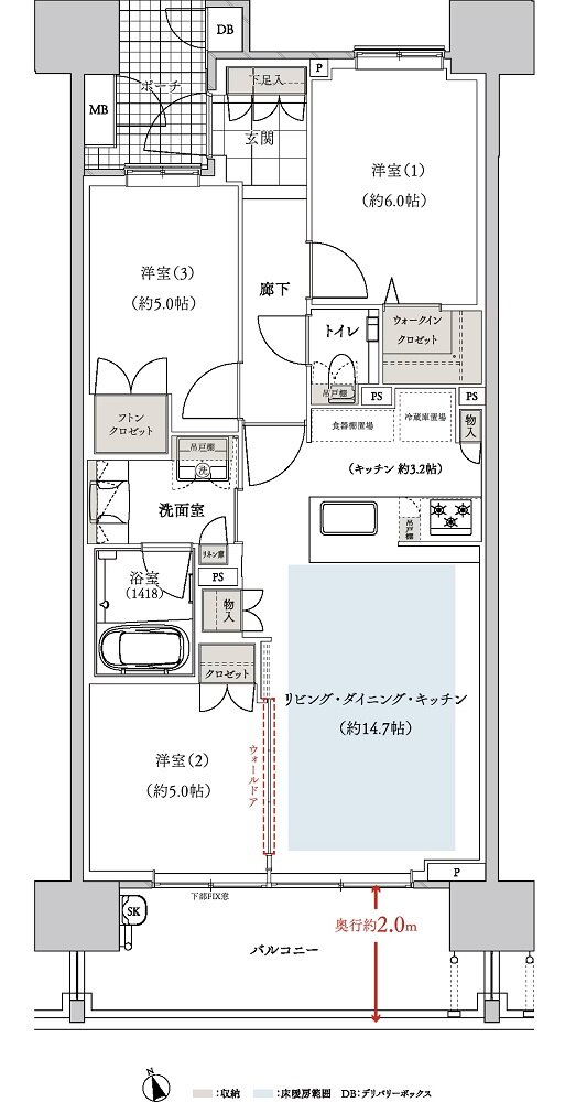 マストスクエア千種神田町 間取り Cタイプ
