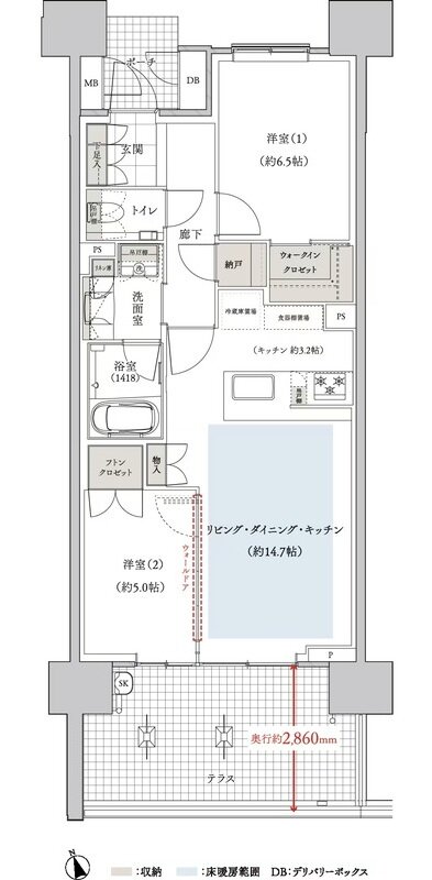 マストスクエア千種神田町 間取り Btタイプ